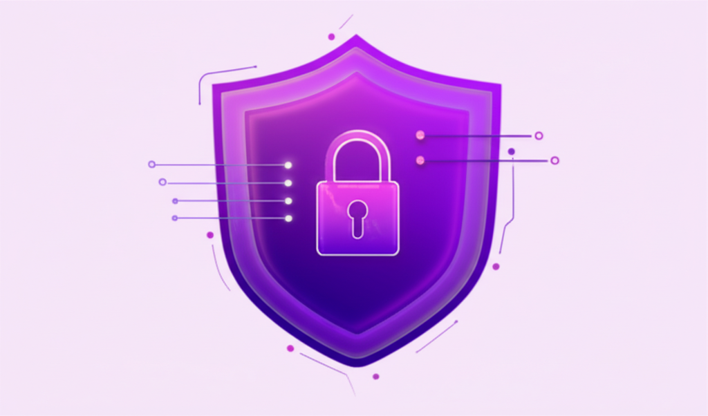 Trust and security - shield and lock symbols showing data protection